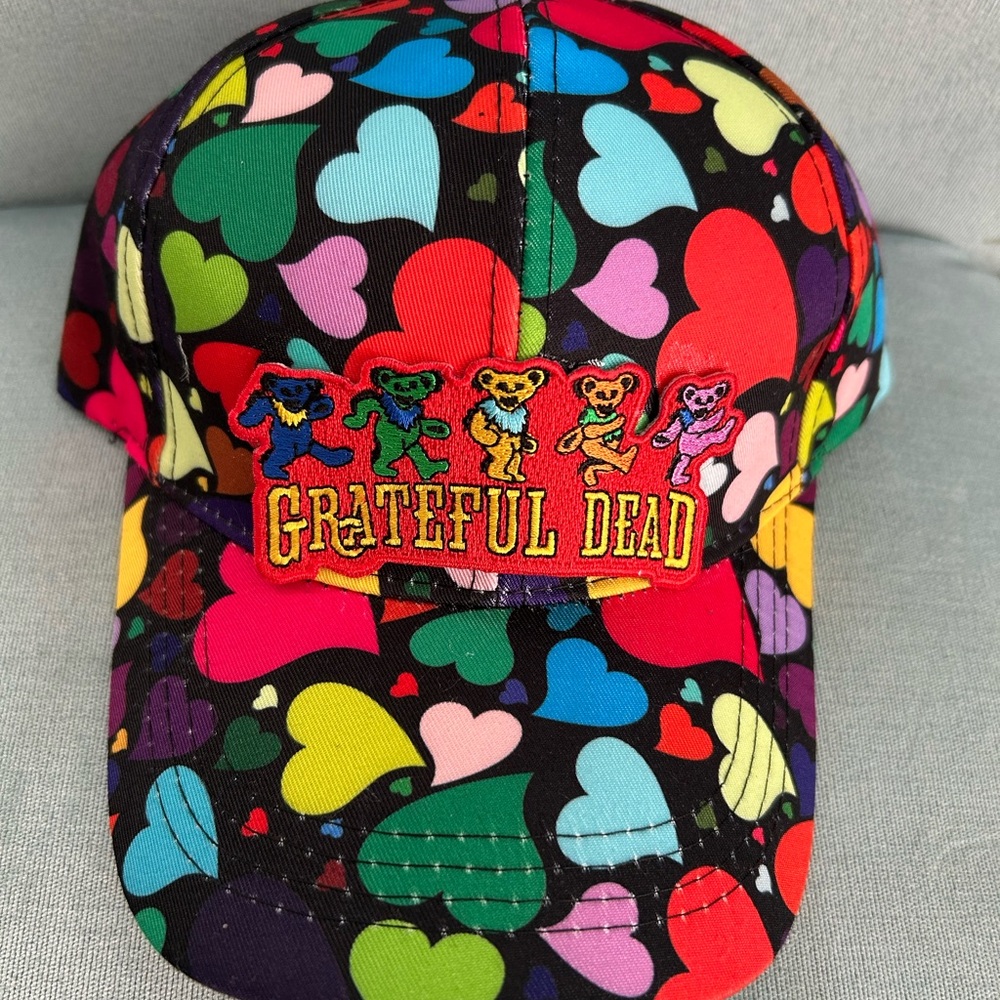Grateful Dead Heart Pattern Baseball Cap  NWT